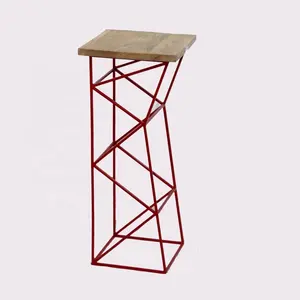 Corner Table Square with Wooden Top Red Color modern corner table Coffee Table Hexagon Marble Modern in white color