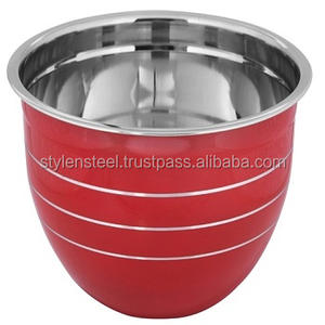 Stainless Steel <b>Mixing</b> <b>Bowl</b> High Quality 3 pcs Set Coloured German <b>Mixing</b> Stainless Steel <b>Bowl</b> <b>Large</b> Serving <b>Bowls</b> - Product Image 1