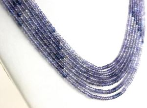 สร้อยคอลูกปัดสีฟ้า iolite เหลี่ยมเพชรพลอยมุกสีฟ้าประดับด้วยลูกปัด7สายแบบคลาสสิกเกรด AAA ครบรอบเพศ - Product Image 2