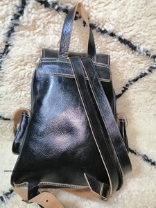 Sac à dos en cuir véritable Kilim avec sangle détachable Style Boho Motif géométrique Doublure authentique - Product Image 3