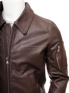 Vestes en cuir pour hommes de haute qualité en cuir véritable, chaudes pour l'hiver, à col montant, doublure antibactérienne, vente chaude - Product Image 4