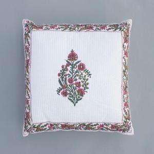 Floral Butta acolchado bloque de mano algodón Lino decorativo Boho 40X40CM funda de Cojín cuadrado - Product Image 1