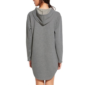 เสื้อสเวตเตอร์มีฮู้ดของผู้หญิง,เสื้อสวมศีรษะมีฮู้ดยาวด้านล่างโค้งทรงหลวมไซส์ใหญ่พิเศษแบบฝรั่งเศสปรับแต่งดีไซน์ล่าสุด - Product Image 2