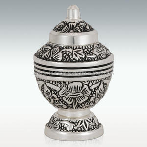 Urnas de cremación de luz dorada, recuerdo de Perla Rosa real, urna de Brassworld, suministros funerarios de la India - Product Image 6