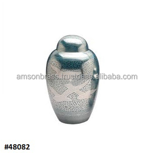 Urne de crémation de qualité supérieure en métal en laiton feuille d'érable conception en relief urne de crémation décorative urnes décoratives funéraires - Product Image 5