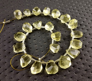 Perles de pépites de Quartz de citron à facettes naturelles pour collier, Bracelet, boucle d'oreille, bijoux de bricolage, perle de fabrication indienne - Product Image 3