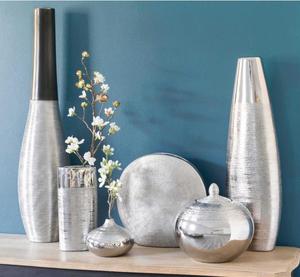 แจกันทรงกลมตกแต่งหรูหรา อลูมิเนียมขัดเงา - Product Image 2