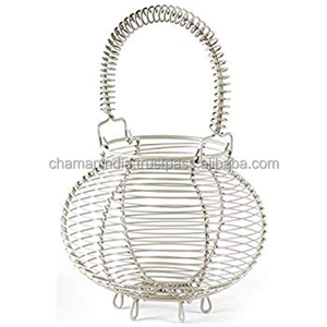 Panier à oeufs en fil métallique, corbeille à fruits en fer forgé, panier de comptoir, panier de ferme, panier de rangement, panier polyvalent - Product Image 1