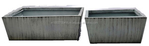 Maceta de Metal Galvanizado de Estilo Americano de Primera Calidad en Gris Antiguo, Maceta para Plantas con Acabado en Polvo para Jardín y Hogar - Product Image 2