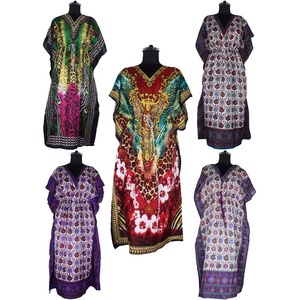 Simple Long <b>Kaftan</b> in Silk Fabric - Product Image 1