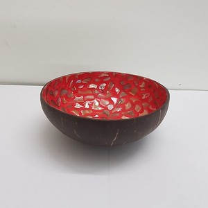 PLAQUAGE ORCHIDÉE ART COQUE DE NOIX DE COCO LAQUE ÉCOLOGIQUE COQUE DE COCONUR BOL - Product Image 1