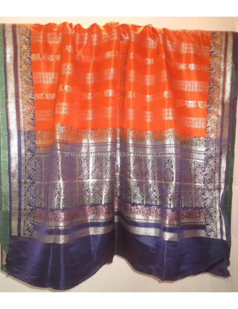 Handmade Vintage Banarasi Lụa Sari Dân Tộc Ấn Độ Truyền Thống Lụa Saree Lụa Nguyên Chất Zari Làm Việc Sari