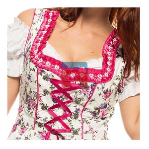 Vintage 1960S Dirndl ชุด | 60S Rose ดอกไม้ดอกไม้พิมพ์ฝ้าย Sundress Dirndl (Oktoberfest แบบดั้งเดิม Dirndl) - Product Image 3