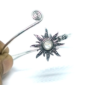Oxidize <b>Silver</b> Moonstone <b>Cuff</b> <b>Bracelet</b> Brass <b>Women</b> Bangle Indian Moonstone <b>Bracelet</b> - Product Image 4