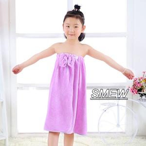 Albornoz para niños Bowknot Decor Toalla de baño para niñas Toalla cómoda envuelta - Product Image 2