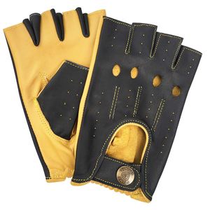 ถุงมือปั่นจักรยานของผู้หญิงหนังแท้ครึ่งนิ้วดีไซน์เรียบเหมาะสำหรับงานปาร์ตี้และกีฬา - Product Image 1