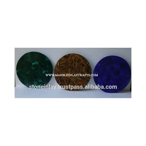 มรกตสีเขียว,ตาเสือสีทองและสีฟ้า Lapis Lazuli Table Top - Product Image 1