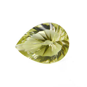 ควอตซ์สีเหลืองมะนาวธรรมชาติ16x12มม. แกะสลักลูกแพร์ briolette เว้า7.45อัญมณี CT สำหรับเครื่องประดับ - Product Image 2