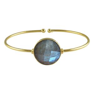 Mejor oferta ajustable pulsera de la joyería de la labradorita Natural de Plata de Ley 925 brazalete de plata - Product Image 1