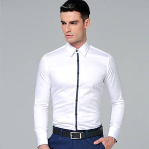 Chemise à manches longues pour homme, coupe cintrée, imperméable, tenue masculine - Product Image 5