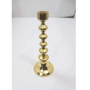 Candelero de metal dorado brillante para decoración de bodas, hogar, hotel - Product Image 1