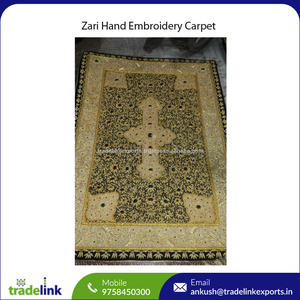 Semi-Precious Gemstone Zari Jewel Carpet Praying Mat Multiple Room Office Beach Dining Kitchen Bathroom Door Hand Embroidered - Product Image 2