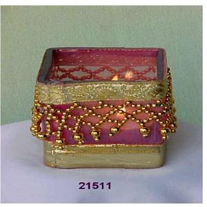 <b>Beads</b> Glass & <b>Metal</b> Votive Candle Holder Decorative for Home Wedding Party Birthday & Events - Product Image 2