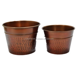 Ensemble de 2 pots et jardinières de style américain en acier galvanisé pour l'intérieur/l'extérieur, pour embellir votre maison - Product Image 1