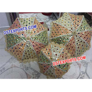 ร่มปักลายสำหรับงานแต่งงานร่มขนาดเล็กร่มดีไซน์ต่างๆสำหรับงานแต่งงานของชาวอินเดียร่มสำหรับตกแต่งงานแต่งงาน - Product Image 1