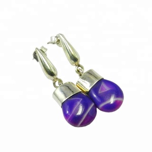 Boucles d'oreilles en pierres précieuses du Botswana en argent sterling pur 925 rhodium pour cadeau d'anniversaire bijoux en argent de mode pour femmes fournisseur direct - Product Image 1