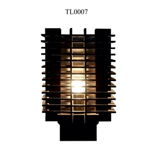 Lámpara de mesa eléctrica de madera MDF de brillo negro con pantalla novedosa Diseño de tipo parrilla Regalo perfecto para el hogar u oficina - Product Image 2