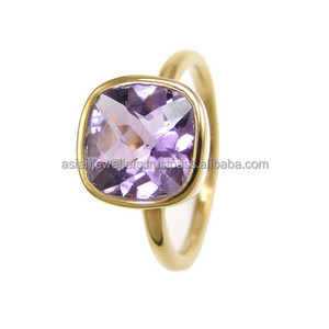 แหวนชุบทองอัญมณีเงินสเตอร์ลิง925อเมทิสต์ความต้องการสูง - Product Image 1