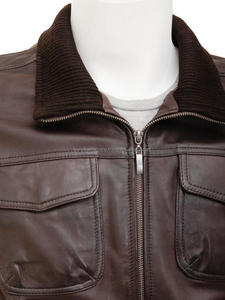 Chaqueta Bomber de Cuero para Hombre, Elegante Chaqueta de Invierno, Diseño de Piel de Vaca Transpirable con Cierre de Cremallera, Estilo Elegante de Talla Grande para Hombre - Product Image 4