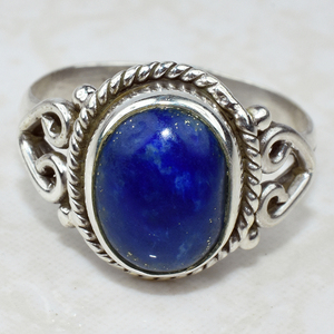 Jolies bagues en argent Sterling 925 Lapis à lunette bleue de forme ovale, vendeuse et grossiste, bijoux en argent de mode indienne - Product Image 2