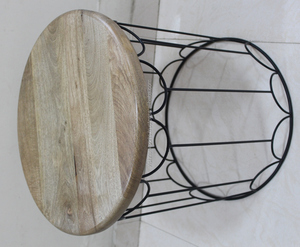 โต๊ะข้างกลมแบบมินิมอลสำหรับใช้ในบ้านทำจากไม้ธรรมชาติติดตั้งบนโต๊ะกาแฟในห้องนั่งเล่นทำจากโลหะมีสไตล์ - Product Image 2