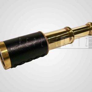 6 Inch Brass Spyglass Telescope Nautical <b>Leather</b> Telescope Vintage Marine Pirate Style Travel Telescope Gift for Kids Traveller - Product Image 3