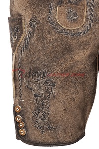 Bock Suede Deer Leather ISONZ <b>Men's</b> Austrian German Lederhosen <b>Short</b> Trachten lederhosen Bavarian Lederhosen 3D Embroidery - Product Image 3