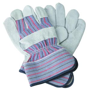 Guantes de trabajo de tela de algodón y cuero dividido de piel de vaca de alta calidad, protección de manos de trabajo Industrial de seguridad, guante de aparejo canadiense - Product Image 1