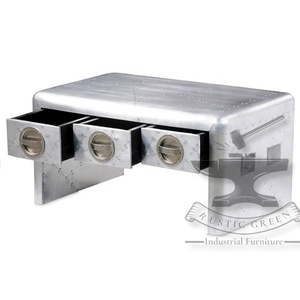 Elegante aviador mesa de centro de tres cajones diseño Industrial hogar sala de estar muebles hechos de Metal duradero - Product Image 3