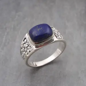 925 стерлингового серебра, лазурит, драгоценный камень, кольцо, ювелирные изделия, оптовая продажа, серебряное кольцо с элегантным видом