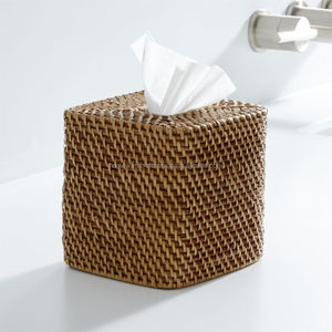 Elegant Handmade Tissue <b>Box</b> Natural <b>Rattan</b> Decorative <b>Storage</b> Supplier Sustainable Eco Friendly from Vietnam - Product Image 2