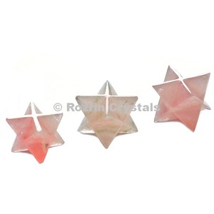 Figura curativa de Cuarzo Rosa, Merkaba, david Star - Product Image 1