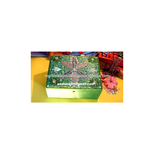 Exclusive Zari Hand Embroidery <b>Floral</b> Pattern Durable Modern Home Decor Jewelry <b>Box</b> - Product Image 1