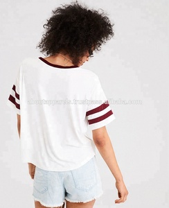 Camiseta blanca lisa de manga larga para mujer, Camiseta 100% de algodón, camiseta de béisbol 100% de mujer, camisetas blancas - Product Image 5