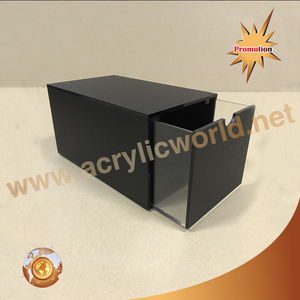 Caja de exhibición para restaurantes y hoteles, organizador acrílico con cajón, color negro - Product Image 1