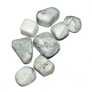 2023 Semiprecious Stone Craft White Howlite Tumbled Stones | High Grade Tumbled Stones at wholesale rates