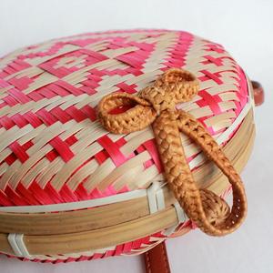 <b>Vintage</b> Bamboo Bag with Plus Sign Texture From Vietnam - Product Image 3