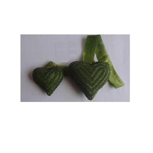 Venta caliente de cuentas de vidrio en forma de corazón verde oscuro para adorno de árbol de Navidad disponible en todos los colores y tamaños - Product Image 3