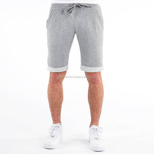 Banda elástica de cuerda gris para hombres, pantalones cortos de tabla en blanco, de lana corta, lisa, para el sudor, venta al por mayor - Product Image 4