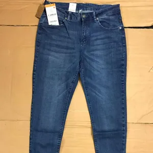 Overrun Kleidungs stücke Original Marken etiketten Damen Damen Skinny Denim Baumwolle Straight Zip Fly Mid Waist Jeans Bangladesh Stock Lot